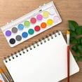 thumbnail image 2 of Round Watercolor Paint Sets, 12/16 Color Watercolor Artist Paint Set with Paintbrush, Solid Watercolor Box Painting Fine Art Professional Art Supplies, 2 of 6