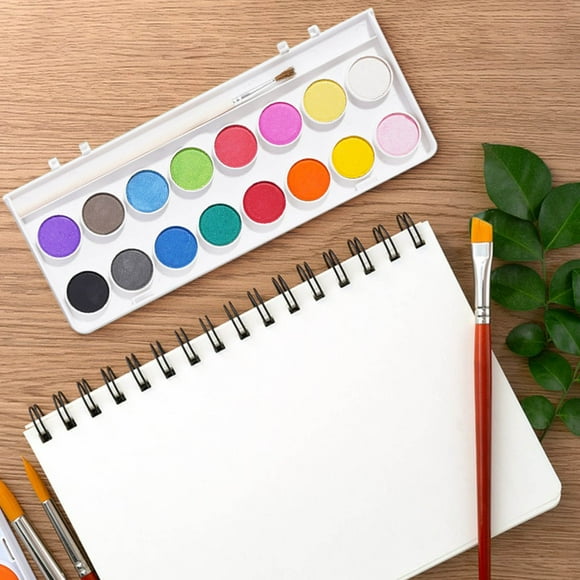 Heart-Shaped Watercolor Paint Set for Kids with 12/16 Colors & Brush - Portable Art Supplies for Beginners, Travel & Gifts