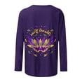 thumbnail image 5 of Aloohaidyvio Mardi Gras Shirts,Womens Mardi Gras Party Top Long Sleeve Mask Shiny Glitter Print Crew Neck T-Shirt, Mardi Gras Clothing, 5 of 5