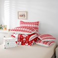 thumbnail image 6 of Manfei Vintage Geometric Flower 7 Pieces Bedding Comforter Set,Merry Xmas Full Bedding Set,Red White Fitted Sheet Flat Sheet For Child,Luxury Bedroom Decor Reversible, 6 of 8