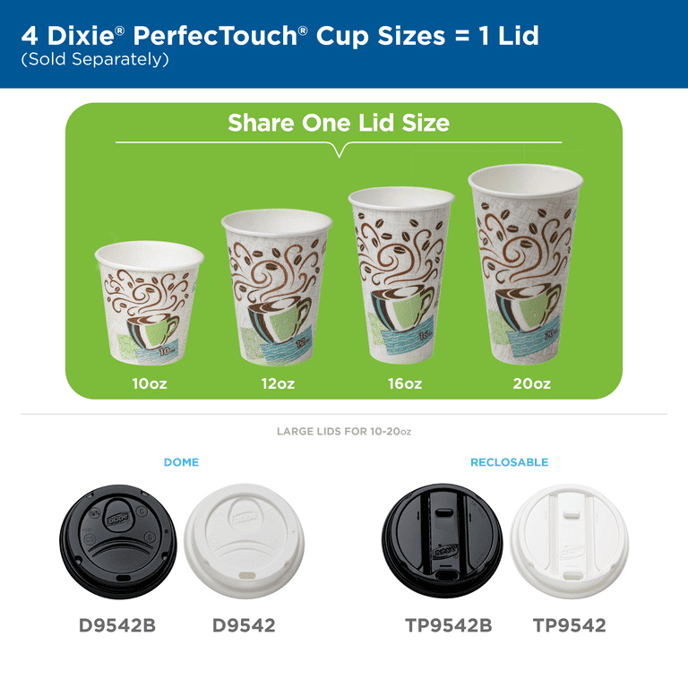 Coffee Dreams Design 25/Pack Dixie Perfect Touch Insulated Hot Cups Paper 12oz 