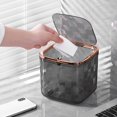 thumbnail image 3 of PENGXIANG Desktop Trash Can with Lid Large Opening Press Design High Capacity Living Room Table Mini Waste Sundries Paper Basket for Daily Life, 3 of 8
