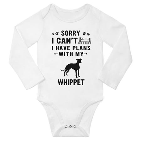 

Sorry I Can t I Have Plans With My Whippet Baby Long Sleeve Bodysuit (White 6-12 Months)