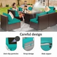 thumbnail image 5 of 14 Pieces Outdoor sectional cushions replacement set, 4in thick patio furniture cushions, Waterproof Outdoor Couch Cushion,deep seat patio cushions For 6 Seat（Lake blue）, 5 of 6