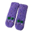 thumbnail image 3 of Oksale Fuzzy Socks for Women Non Slip Christmas Floor Socks Casual Soft Comfy Slouchy Holiday Stocking Purple Free Size, 3 of 7