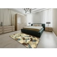 thumbnail image 4 of Ahgly Company Indoor Square Abstract Brown Abstract Area Rugs, 7' Square, 4 of 6