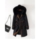 thumbnail image 4 of Three Wears-Parka de piel de longitud media para mujer, forro interior desmontable, Abrigo acolchado de algodón, ropa de abrigo de talla grande 3XL, 4 of 5