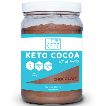 Kiss My Keto Keto Cocoa - Sugar Free Hot Chocolate MCT Oil Powder for Low Carb Ketogenic Diet, Derived Solely from Coconuts, 30 Servings, Easy to Mix Absorb Digest, Get Into