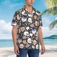 thumbnail image 3 of Sikiie cartoon cute Skull star Print Men's Hawaiian Shirt, Summer Beach Button Pocket Short Sleeve T-Shirt,X-Large, 3 of 7