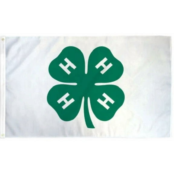 3X5 4H 4-H White 5X3 Spun Polyster Flag Banner W/ Grommets