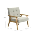 thumbnail image 5 of Accent Chair, Soft Light Gray Fabric Seat, Button Tufted Backrest, 5 of 5
