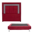 thumbnail image 1 of Box Base Cama Matrimonial + Cabecera Bora Rojo, 1 of 7