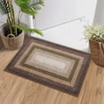 thumbnail image 2 of FairOnly Machine Washable Low Pile Brocade 2'x3' Rug Textured Geometric Non Slip Non Shedding Mat for Kitchen Bathroom,Brown Green, 2 of 7