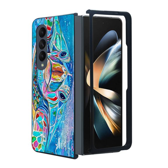 ANJ Protective Snap-On Design Printed Case Compatible with Samsung Galaxy Z Fold 4 - Sea Turtle