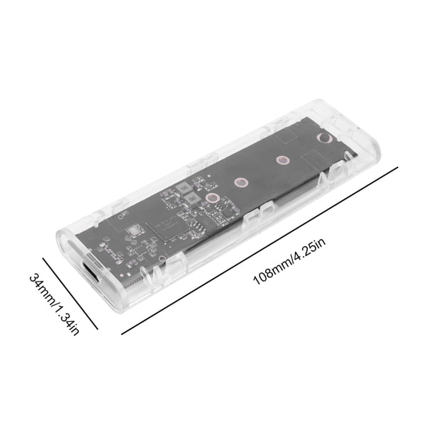 M.2 NVME PCIe NGFF SATA protocolo dual caja SSD transparente 10Gbps caja de disco de estado sólido B/M clave B + M clave para SSD 2230 2242 2260 2280mm