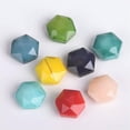 thumbnail image 3 of U8MO 10pcs 14mm Hexagon Opaque Faceted Glass Loose Beads for Jewelry Making-Lake Blue, 3 of 6