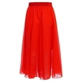 thumbnail image 2 of MSemis Kids Girls Double-Layer Mesh Long Dance Skirts Ballerina Studio Practice Performing Dress Red 85cm, 2 of 7