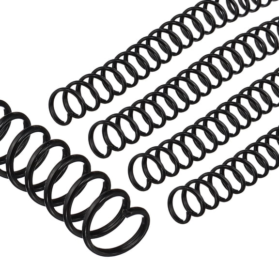 Uxcell 10mm(3/8") Plastic Spiral Binding Coils, 50 Pcs Binding Spirals 75 Sheet Capacity, Black