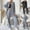 Dark Gray, variant on CHUMUD Womens Two Piece Outfits Long Sleeve Button Blazer and Pants Sets Business Casual Fall Suits Work Office Solid Set Summer Casual Going Out