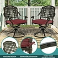 thumbnail image 2 of MEETWARM 9-Piece Outdoor Patio Dining Set for 8, All Weather Cast Aluminum Patio Funiture Table and Chairs Set- Large 64" Square Table and 4 Swivel Rocker Chairs, 4 Stationary for Garden, Red, 2 of 8