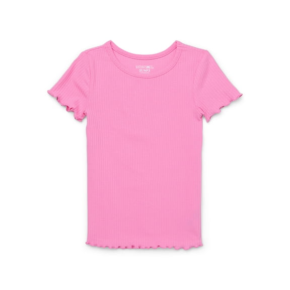 Garanimals Toddler Girl Short Sleeve Solid Rib T-Shirt, Sizes 18M-5T