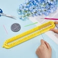 thumbnail image 3 of Hobbspring Knitting Loom Set Rectangular Knitting Board Loom Plastic Darning Needle Crochet Needle Yellow Scarf Looms Long Hats Shawl Making Tool DIY Yarn Weaving Kits for Women Adults Beginners, 3 of 7