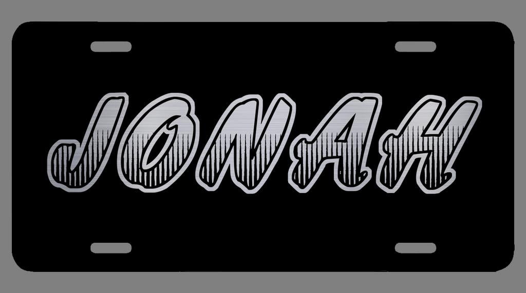 Jonah Name Etched Style License Plate Tag Vanity Novelty Metal Etched
