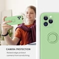thumbnail image 4 of iPhone 11 Pro Max Case, Phone Case iPhone 11 ProMax 2019, Slim Silicone Soft Rubber Shockproof Protective Bumper 360° Ring Holder Kickstand Drop Protection Cute Girls Women Cover, Grass Green, 4 of 14