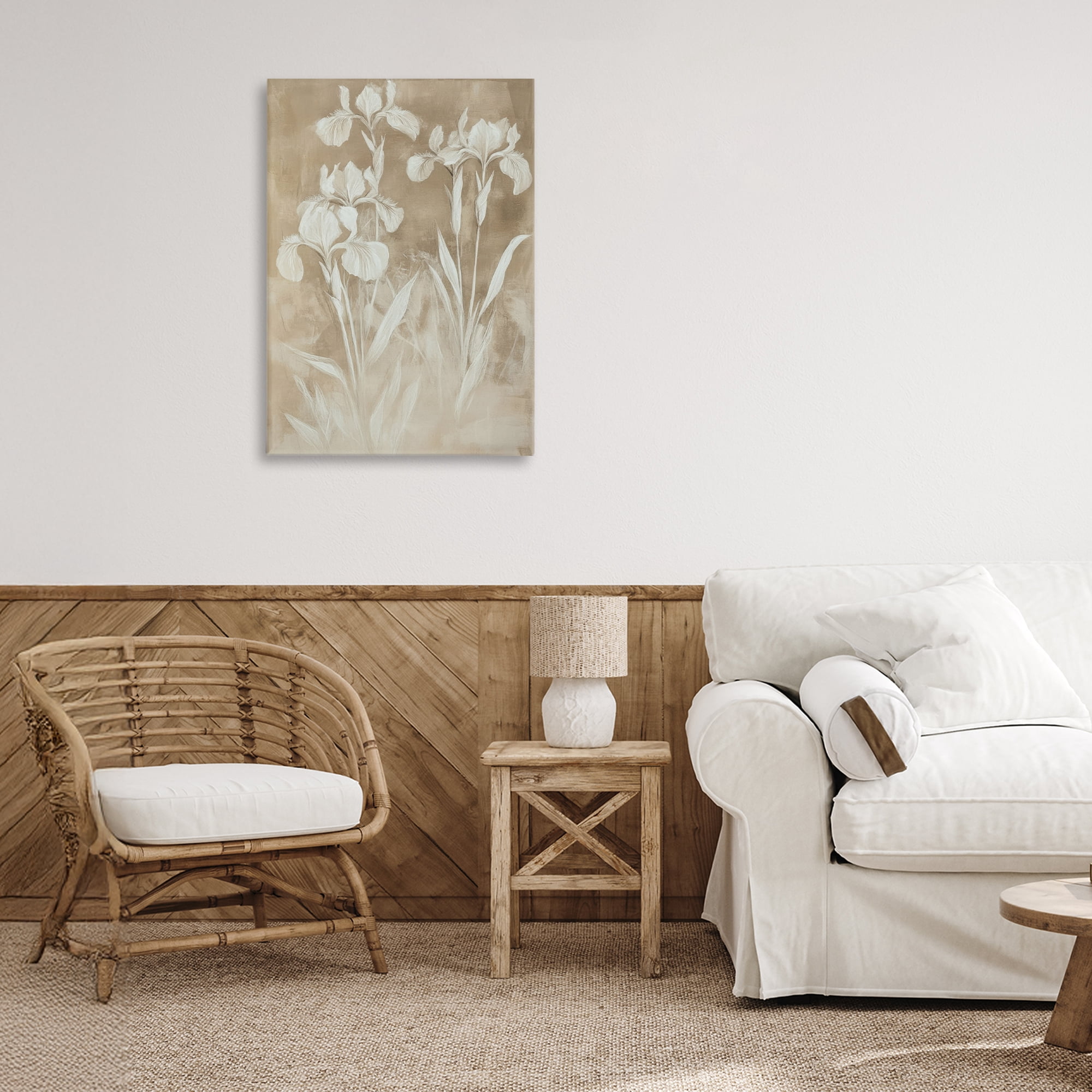 Stupell Industries Neutral Iris Botanical Study Canvas Wall Art, design by Petal Prints Design