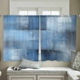 thumbnail image 4 of Blue Semi Sheer Curtains 45 Inch Length 2 Panels Set, Ombre Oil Painted Retro Abstract Art Modern Sheer Kitchen Curtain Privacy Voile Window Curtain for Living Room Bedroom Rod Pocket Drapes, 4 of 7