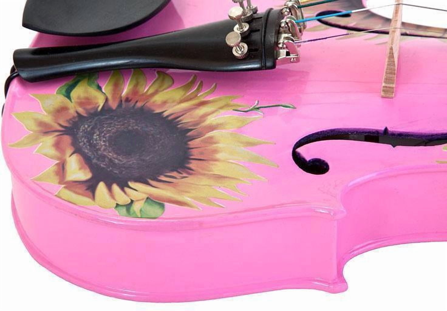 Sunflower Delight Pink Glitter Violin Outfit w  Pearl Fine Tuners