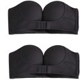 thumbnail image 1 of 2PCS Black Womens Strapless Non-Slip Adjustment Rimless Dress Bra  please buy one or two sizes larger than normal, 1 of 6