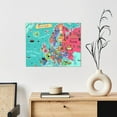thumbnail image 6 of Logiee Cartoon Map Of Europe Print Canvas Wall Art ,Art Poster,Canvas Decorative Picture,Decor Wall Pictures for Living Room Bedroom Bathroom,Ready to Hang, 6 of 6