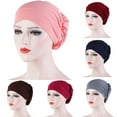 thumbnail image 1 of Cdar Women Head Cover Night Sleep Wide Band Cap Hair Bonnet Head Wrap Hat Solid Color, 1 of 2