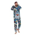 thumbnail image 5 of Odeerbi Christmas Onesie Pajamas for Family Holiday Hooded Sleep Jumpsuit Long Sleeve Family Christmas Pajamas Matching Sets Dad Stripe Print Jumpsuit Sleepwear Xmas PJs Set Multicolor, 5 of 6