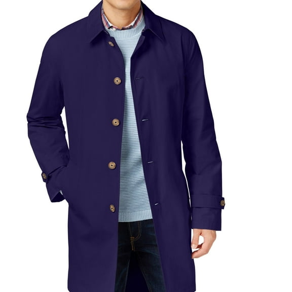 Tommy Hilfiger Mens Finn Raincoat, Blue, 46