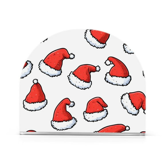 Yayeee Napkin Holder for Table Kitchen Paper Tissue Organization, Santa Hats Pattern