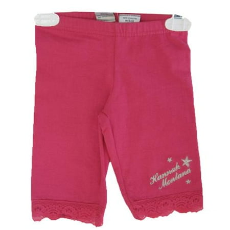 Disney Little Girls Pink Hannah Montana Star Embroidery Lace Capri Pants 4-6X