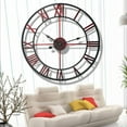 thumbnail image 2 of DESIGNICE Wall Clock,Silent Mechanism Kitchen Clock,Vintage Design Secure Back Reinforcement Wall Clocks Battery Operated,Silver, 2 of 4