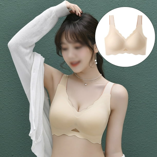 Latex seamless underwear bra ladies big breasts show small breasts thin 