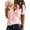 Pink, variant on QUNYINEY Long Sleeve T Shirts for Women V-Neck Casual Solid Gray Tops Drop Shoulder Loose Waffle T-Shirts
