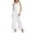 White, variant on Unir Women Relaxed Lace 2 Piece Casual Suit, Lapel Sleeveless Hollow Embroidery Vest & Scalloped Hem Wide Leg Pants Breathable Lightweight Summer Daily Wear Solid Pastel Shades S-XXXL
