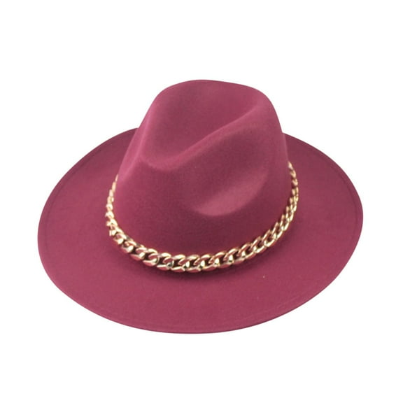 Fgnfyis Stylish Fedora Sun Hat for Men and Women Wide Brim Summer Beach Dress Headwear Accessory M