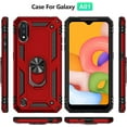 thumbnail image 2 of for Galaxy A01 Case,Samsung A01 Case,with HD Screen Protector,[Military Grade] Ring Car Mount Kickstand Hybrid Hard PC Soft TPU Shockproof Protective Case for Samsung Galaxy A01 (Red), 2 of 7