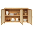 thumbnail image 7 of VEIKOUS Bamboo 3-door sideboard with rattan magnetic doors for dining room and living room, 7 of 7