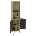 thumbnail image 7 of Corner Bar Cabinet Built-in Six Wine Rack, Wine Bar Cabinet with Two Shelves, Four Shelves With Door, Home Bar for Liquor and Wine Storage, Black + Dark Walnut, 7 of 7