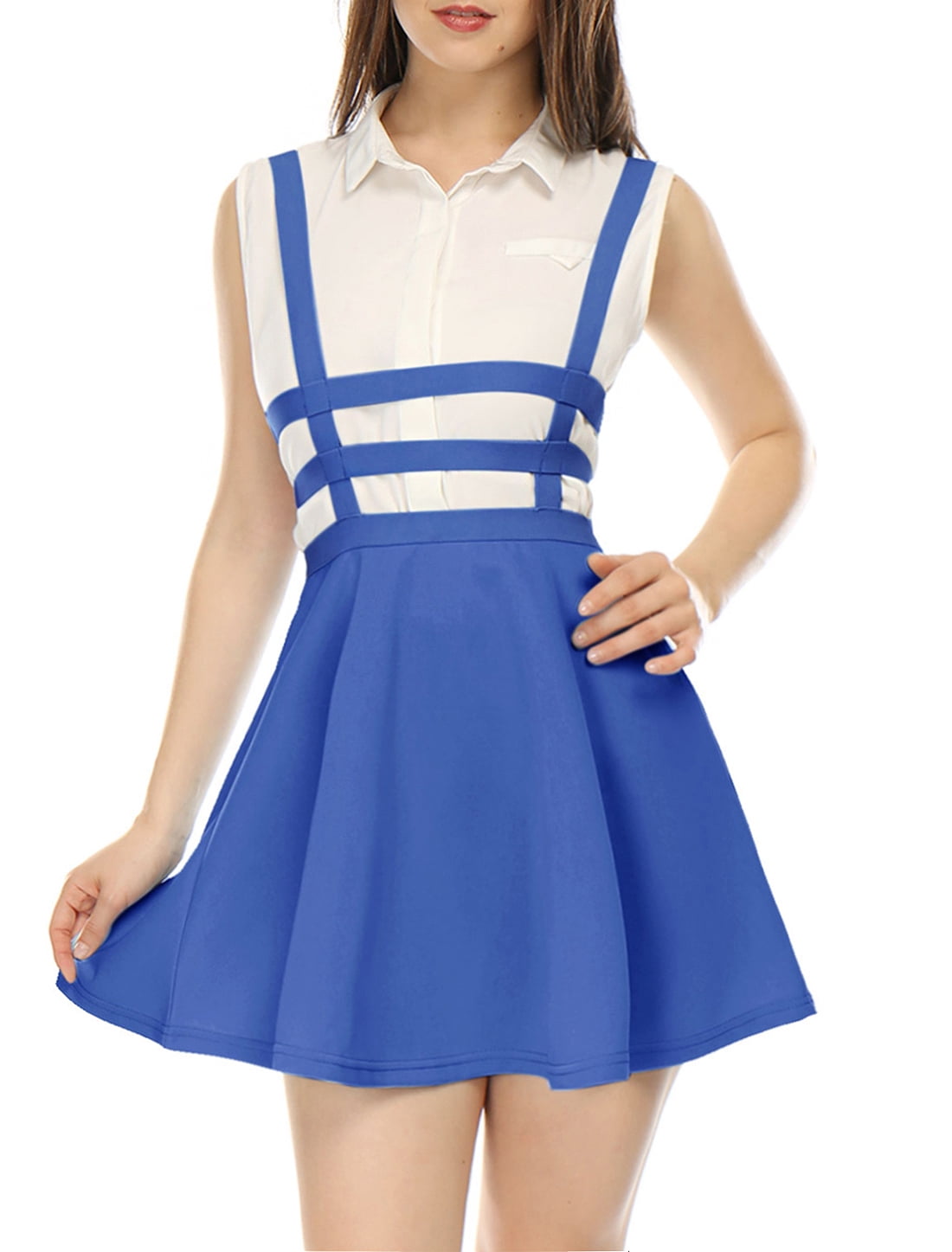royal blue overall dress