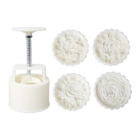 

ZOYONE DIY 3D Mooncake Mold Set 150g Or 200g Rose Shaped Patterns Moon Cake Mold Press Safe Cookie Mold for Mid-Autumn Festival