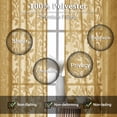 thumbnail image 6 of OVZME Darla Gold Sheer Curtains 45 Inch Length, Jacquard Leaf Light Filtering Short Drapes with Rod Pocket, Farmhouse Style for Cafe/Bedroom/Living Room, 28x45, 2 Panels, 6 of 7
