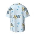 thumbnail image 2 of Wukai Cartoon Turtle Men's Casual Short-Sleeve Button Down Shirt - Lightweight Summer Dress Shirt for Daily Wear-Large, 2 of 7